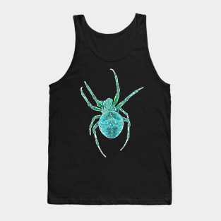 Teal Spider Orb Weaver Blue-Green Cyan Watercolor Style Tank Top